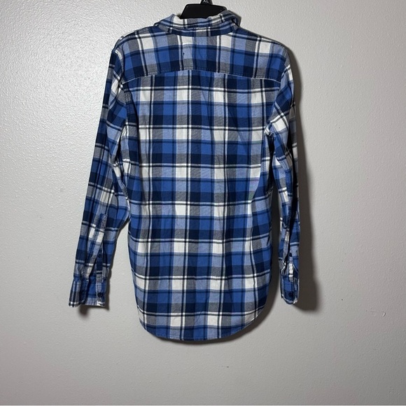 Hollister Men Plaid Blue Button Down Shirt Longline Fit size Small. - Picture 5 of 8